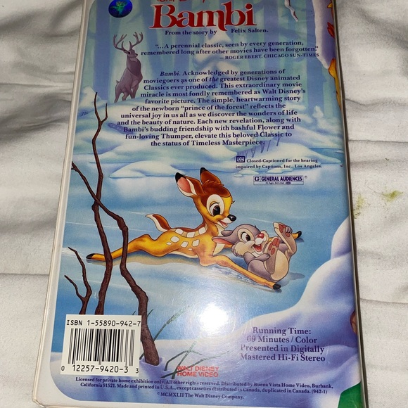 Bambi VHS classic - Picture 3 of 3